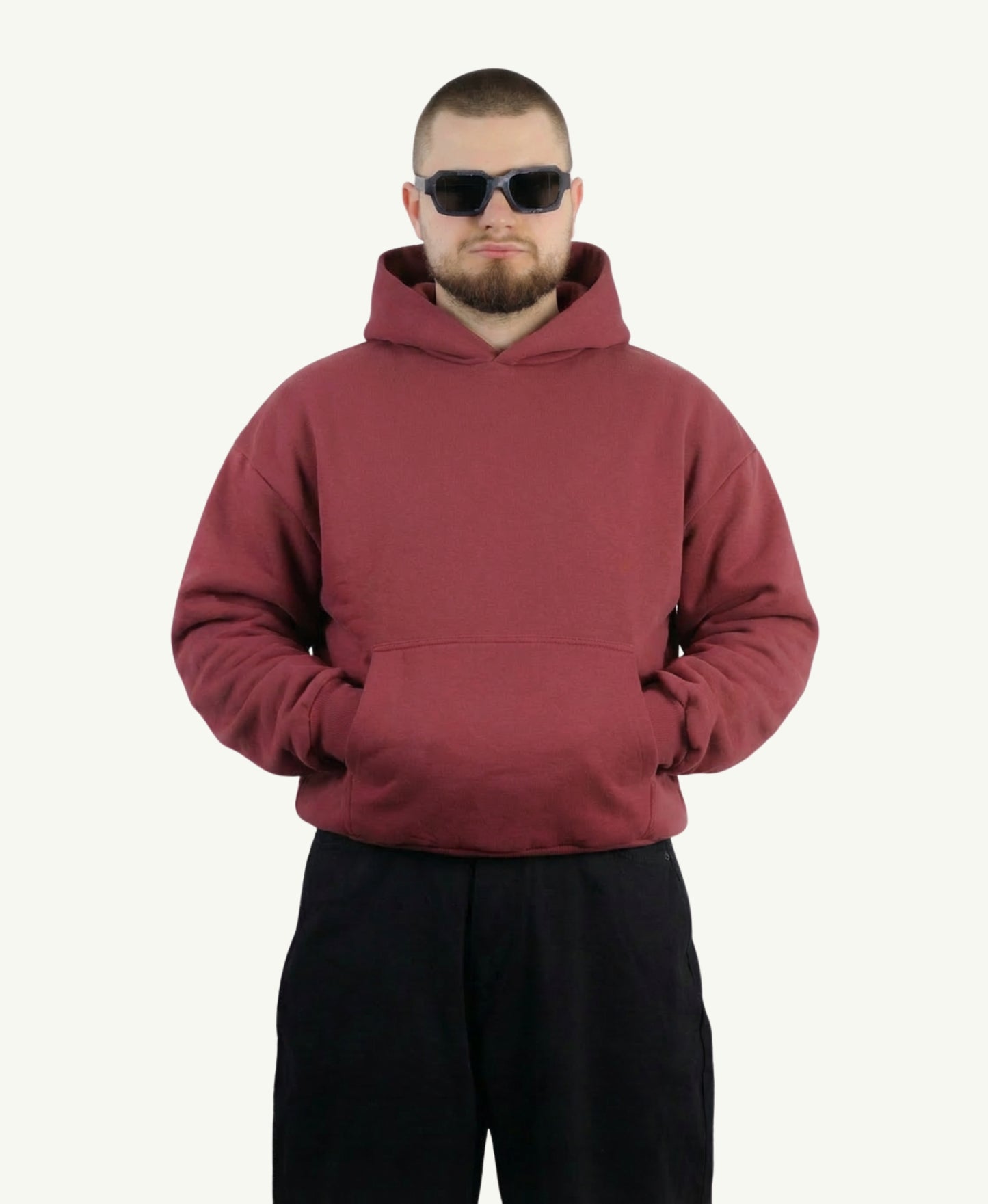 1000 GSM DOUBLE LAYER HOODIE RUBY WINE